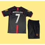 Andream 2008 Sezon Retro Ronaldo Siyah Futbol Çocuk Forması 2'li Set Forma+Şhort - 11 - 12 Yaş