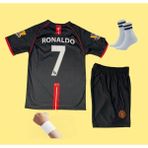 Andream 2008 Sezon Retro Ronaldo Siyah Futbol Çocuk Forması 4'lü Set - 5 - 6 Yaş