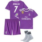 Andream 2016/17 Card'iff Ronaldo 7 Real Madri'd Futbol Çocuk Forması 3'lü Set Çorap Hediyeli - 5 - 6 Yaş - Mor