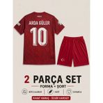 Andream Arda Güler Türkiye Milli Takım Kırmızı Çocuk Futbol Forması Forma Şort 2 Parça - 11 - 12 Yaş - Beyaz
