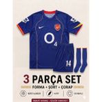 Andream Arsenal Henry Çocuk Futbol Forması Forma Şort Çorap 3 Parça Mavi - 13 - 14 Yaş - Lacivert