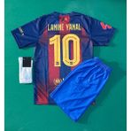 Andream Barcelon'a 2025/26 Yeni Sezon Lamine Yamal 10 Numara Futbol Çocuk Forması 3'lü Set Çorap Hediyeli - 9 - 10 Yaş - Bordo-Mavi
