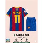 Andream Barcelona Neymar Çocuk Futbol Forması Forma Şort 2 Parça - 9 - 10 Yaş - Bordo