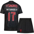Andream Benfica K.aktürkoğlu Siyah 2025 Sezon Futbol Çocuk Forması 2'li Set Forma + Şhort - 7 - 8 Yaş