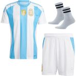 Andream Leo Messi Arjantin 2025/26 Yeni Sezon Futbol Çocuk Forması 3'lü Set Çorap Hediyeli - 5 - 6 Yaş - Mavi - Beyaz