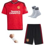 Andream M.united Bruno Fernandes 2023/24 Sezon Futbol Çocuk Forması 4'lü Set Çorap+Bileklik Hediyeli - 3 - 4 Yaş - Kırmızı