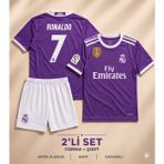 Andream Real Madrid Ronaldo 7 2017/18 Sezon Mor Çocuk Futbol Forması Forma Şort 2 Parça - 13 - 14 Yaş