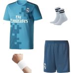 Andream Ronaldo Real Madri'd 2018 Sezon Turkuaz Futbol Çocuk Forması 4'lü Set Çorap + Bileklik Hediyeli - 11 - 12 Yaş
