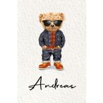 Andreas: Cahier personnalisé avec prénom Andreas | Cadeau d'anniversaire pour enfant, garçon, homme, copain ... | Nounours | 110 pages lignée, Petit Format 6x9 pouces (15,24 x 22,86 cm)
