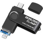 Android Telefonlar için 64 GB USB 3.0 Flash Sürücü 3'ü 1 Arada Fotoğraf Çubuğu, Samsung Galaxy, Tablet, PC ve Daha Fazlası için 3 USB Bağlantı Noktalı BORLTER CLAMP OTG Bellek Çubuğu (USB C, microUSB,