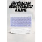 Android ve Ios Uyumlu Bluetooth Kablosuz Türkçe Q Klavye Renkli - 1 - 001-Renkli