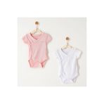 Andy Wawa 2'Li Bebek Zıbın Body Ac25555,Beyaz-Pembe 3-6 Ay