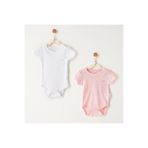 Andy Wawa Jacquard Basic 2'Li Body Ac25554,Beyaz-Pembe 12-18 Ay