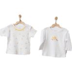 Andywawa AC21577 9 12 Ay Kız Bebek Civciv Desenli Beyaz Tshirt
