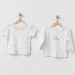 Andywawa AC21577 White Happy Chicky 2'li T-shirt