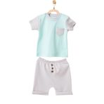 Andywawa AC21772R Erkek Bebek Mint Rengi Cepli Alt Üst Şort Takım
