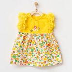 Andywawa AC21835R Sarı Hello Sunshine Bebek Elbise