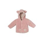 Andywawa AC22078REP Kız Bebek Leopar Desenli Pembe Yumuşak Mont