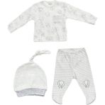 Andywawa AC22183 Kız Erkek Bebek Gri Alt Üst Takım