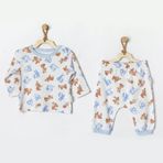 Andywawa AC22319 Ekru Tiny Bear & Friends Bebek Pijama Takımı