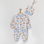 Andywawa AC22331RP Bear & Friends Şapkalı Bebek Tulumu