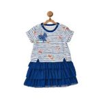 Andywawa AC22554 Flowers Anchors Lacivert Bebek Elbise