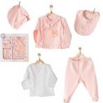 Andywawa AC23280 Pembe 5'li Kız Bebek Hastane Çıkış Seti