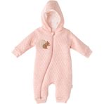 Andywawa AC23324 Kapüşonlu Pembe Kız Bebek Tulum