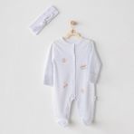 Andywawa AC23556 Beyaz Bebek Tulum Takımı