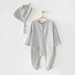 Andywawa AC23651 Gri Bebek Şapkalı Tulum