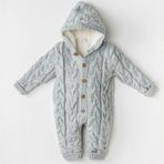 Andywawa AC24336 Knitwear Triko Kozmonot Grey Melange Bebek Tulumu
