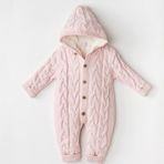 Andywawa AC24336 Knitwear Triko Kozmonot Pink Melange Bebek Tulumu
