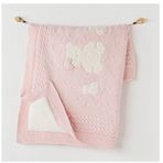 Andywawa AC24338 95x85 cm Pink Melange Triko Bebek Battaniyesi
