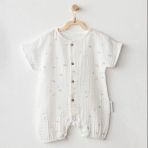 Andywawa Ac25611 Ocean İs My Happy Place Müslin Bebek Tulum White