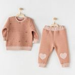 Andywawa Floral Baby 2'li Bebek Takımı AC24368 - Gül Kurusu - 0 - 3 Ay