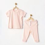 Andywawa Jacquard 2'li Kısa Kollu Bebek Takımı AC24709 - Pembe - 1 - 1,5 Yaş