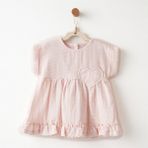 Andywawa Kız Bebek Elbise Dress Muslin ANW-AC26620 - 1 - 3 Ay - Pembe