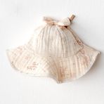 Andywawa Kız Bebek Şapka Hat Muslin Pretty Flowers AC24676 - Somon - 1 - 1,5 Yaş