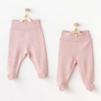 Andywawa Puppy Gazelle 2'li Bebek Pantolonu AC25049 - 0 - 3 Ay - Pembe