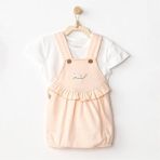 Andywawa Spring Birds Bebek Salopet Takımı AC24528 - 6 - 9 Ay - Ekru