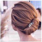 Aneneiceera Vintage yapay elmas saç tarağı baret altın kristal yaprak saç tokası tarak Cz saç tokası başlık parlak düğün tarağı dekoratif başlık kadınlar için saç süsü (mavi)