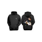 Anetos Motive Tasarım Sırt Baskılı Siyah Sweatshirt