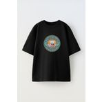 Anetos Stay Home Get Hıgh Ön Baskılı Pamuk Siyah Oversize T shirt