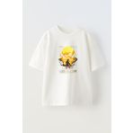 Anetos Zenitsu Agatsuma Kimetsu Ön Baskılı Pamuk Beyaz Oversize T shirt