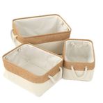 Anevous Saklama kutusu 36 x 26 x 16 cm, katlanabilir saklama sepeti, kumaş saklama sepeti, pamuk ipli, kumaş kutular, oyuncak, raf, kıyafet, elbise dolabı için, bej