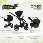 Anex 3'ü 1 Arada Set - Siyah Bebek Arabası - Gri