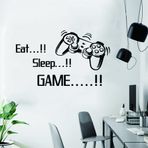 ANFRJJI Gamepad and Eat Sleep Game Duvar Çıkartması - Video Oyunu Çıkartması - Çocuk Odası ve Oyun Salonu için Çıkarılabilir PVC Duvar Dekoru - Oyuncu Duvar Dekoru Efekti 50 x 40 cm