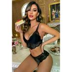 ANG BUTİK IM-12151 Kadın Siyah Dantel Bralet Ve Slip Külotlu İç Çamaşır Takımı