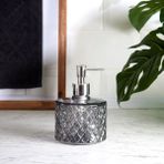 Ang Design Kristal Cam Sıvı Sabunluk - Füme - 13,5 x 9 x 9