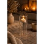 ANGDESİGN Dekoratif Cam Mumluk&Vazo Şeffaf-15 Cm ••Silindir Cam Mumluk Salon Vazo Udela Cam Mumluk